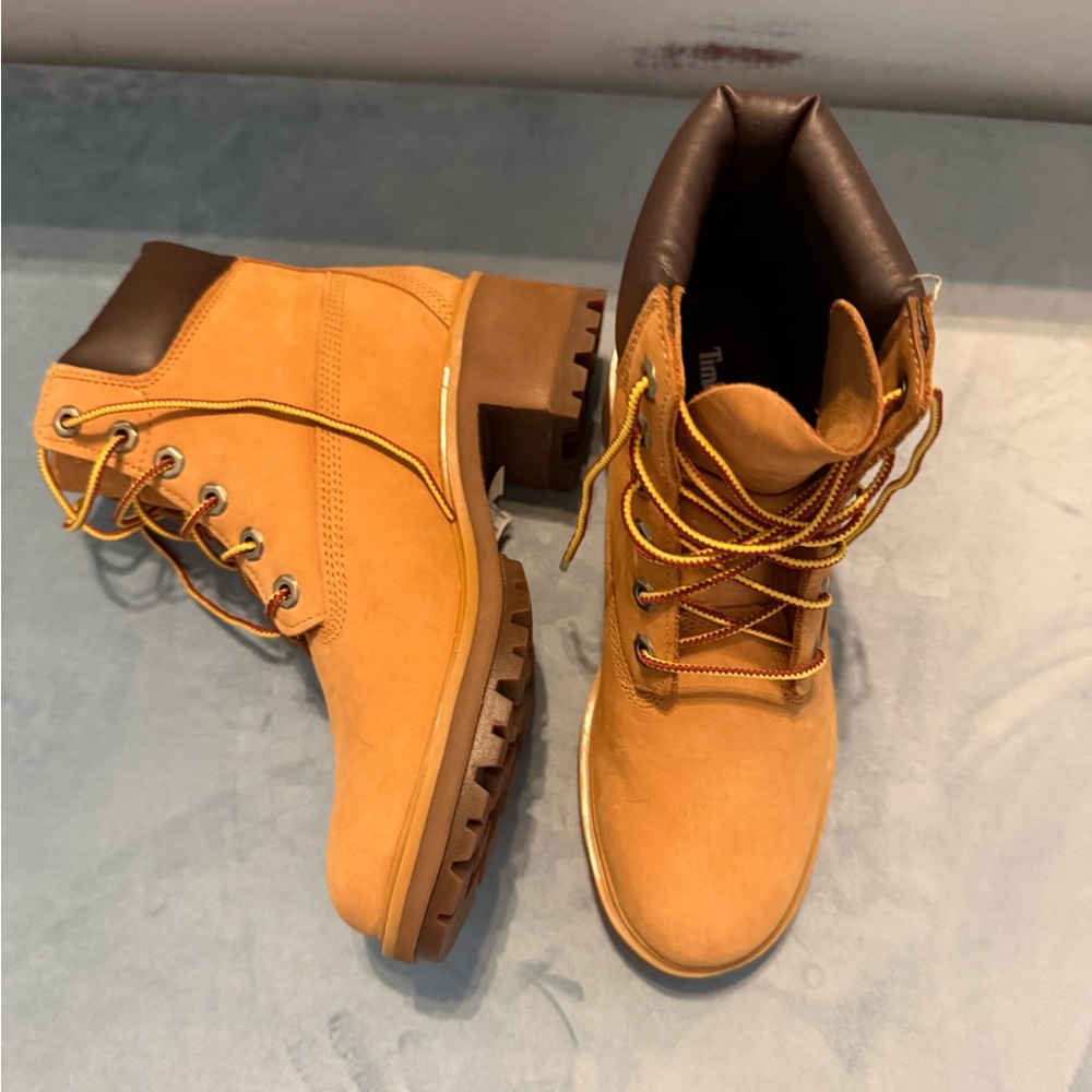 Tan Lace-Up Ankle Boots